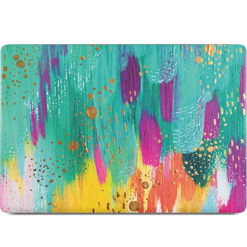 Turquoise Brush Stroke by Etta Vee MacBook Skins