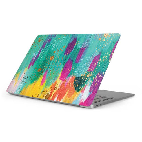 Turquoise Brush Stroke by Etta Vee Apple MacBook Pro 16-inch Skin
