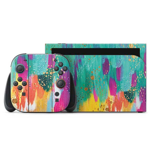 Turquoise Brush Stroke by Etta Vee Nintendo Switch 2 (2025) with Joy-Con Skin