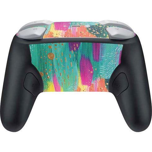 Turquoise Brush Stroke by Etta Vee Nintendo Switch 2 (2025) Pro Controller Skin
