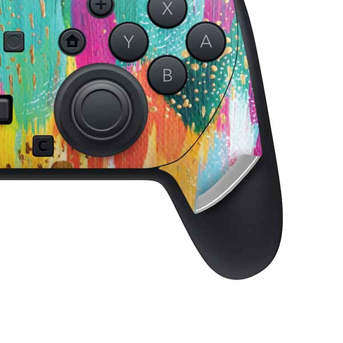 Turquoise Brush Stroke by Etta Vee Nintendo Switch 2 (2025) Pro Controller Skin