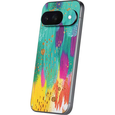 Turquoise Brush Stroke by Etta Vee Google Pixel 9 Skin