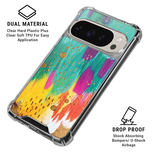 Turquoise Brush Stroke by Etta Vee Pixel 9/9 Pro Clear Case