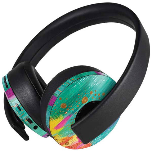 Turquoise Brush Stroke by Etta Vee PlayStation 4 Gold Wireless Headset Skin
