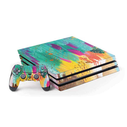 Turquoise Brush Stroke by Etta Vee PlayStation PS4 Skins