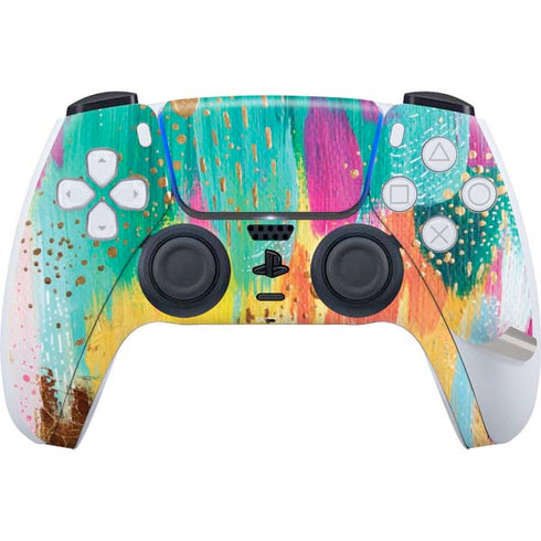 Turquoise Brush Stroke by Etta Vee PS5 Pro Disk Bundle Skin