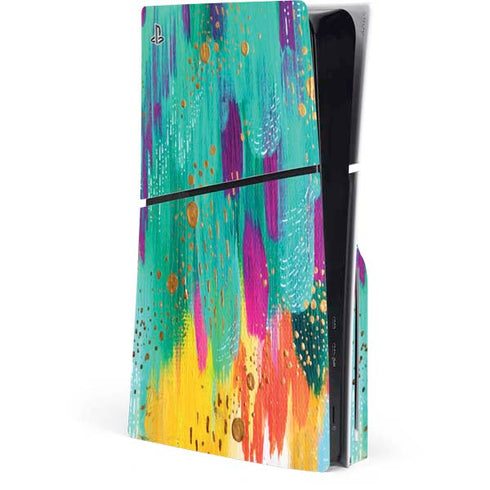 Turquoise Brush Stroke by Etta Vee PlayStation PS5 Skins
