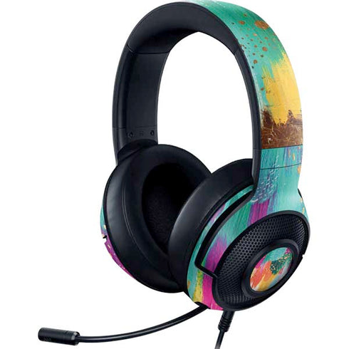 Turquoise Brush Stroke by Etta Vee Razer Kraken X Skin