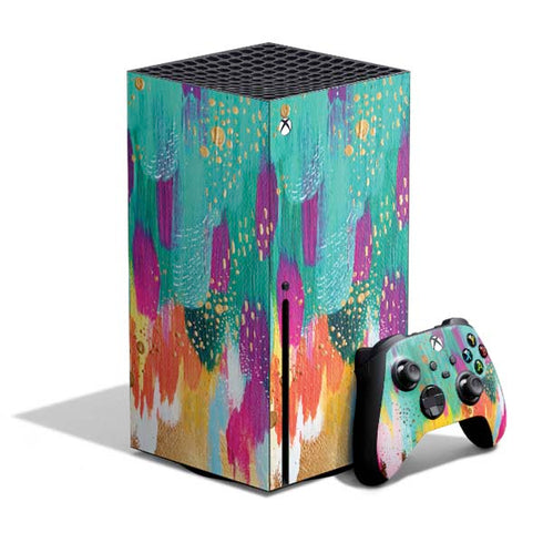 Turquoise Brush Stroke by Etta Vee Xbox Series X Skins