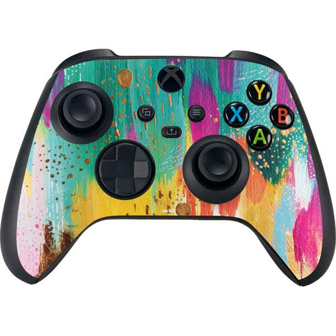 Turquoise Brush Stroke by Etta Vee Xbox Series X Controller Skin