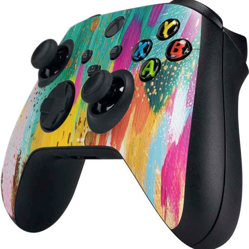 Turquoise Brush Stroke by Etta Vee Xbox Series X Controller Skin