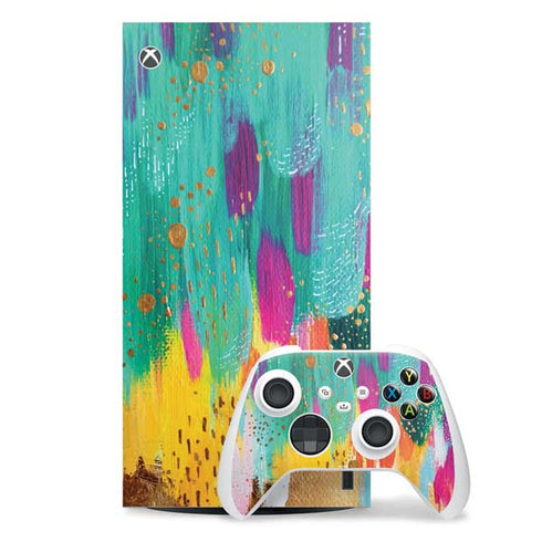 Turquoise Brush Stroke by Etta Vee Xbox Series X Skins