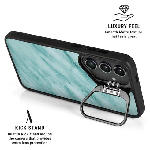 Turquoise Marble Galaxy S25 Kickstand Case