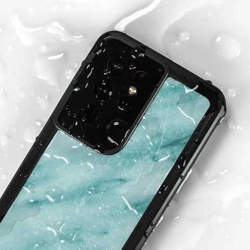 Turquoise Marble Galaxy S24 Ultra Waterproof Case
