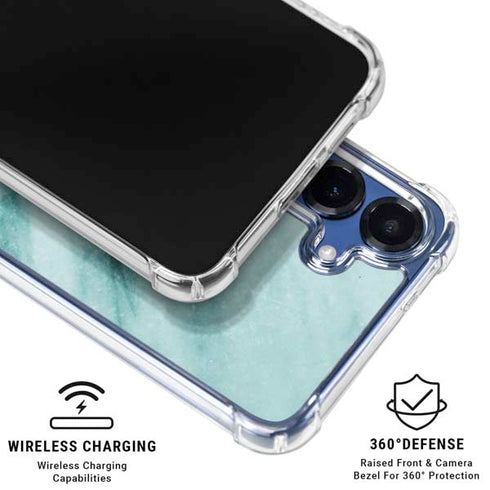 Turquoise Marble Galaxy S25 Plus Clear Case