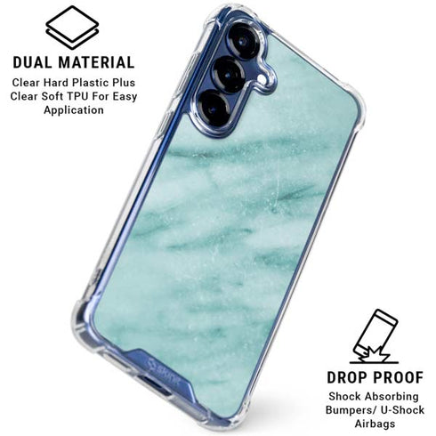 Turquoise Marble Galaxy S25 Plus Clear Case