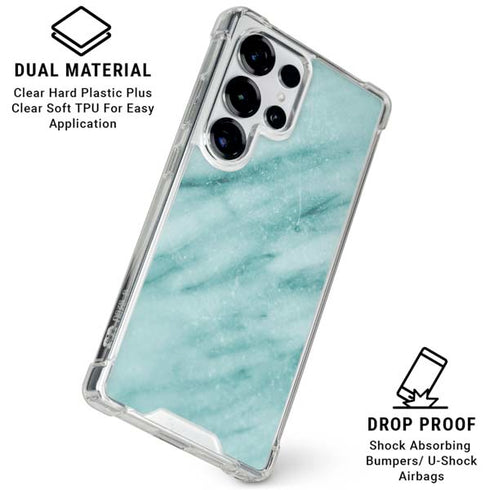 Turquoise Marble Galaxy S25 Ultra Clear Case