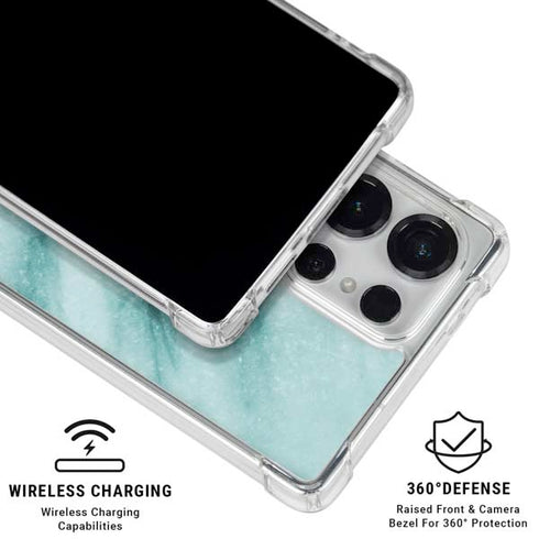 Turquoise Marble Galaxy S26 Ultra Clear Case