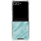 Turquoise Marble Galaxy Z Flip7 Clear Case