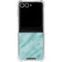 Turquoise Marble Galaxy Z Flip7 Clear Case