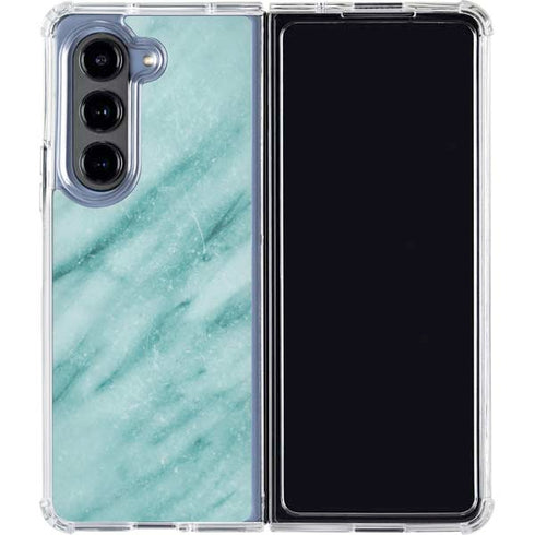 Turquoise Marble Galaxy Z Fold5 5G Clear Case