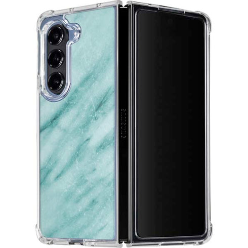 Turquoise Marble Galaxy Z Fold5 5G Clear Case