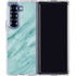 Turquoise Marble Galaxy Z Fold7 Clear Case