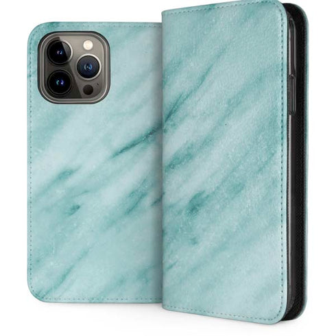 Turquoise Marble iPhone 13 Pro Max Folio Case