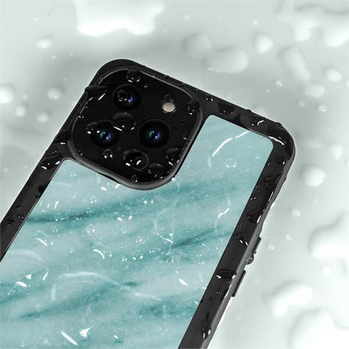 Turquoise Marble iPhone 15 Pro Waterproof Case