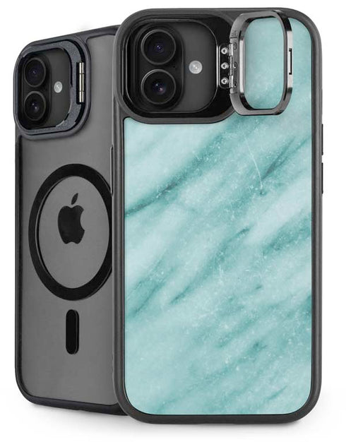 Turquoise Marble iPhone 16 Kickstand Case