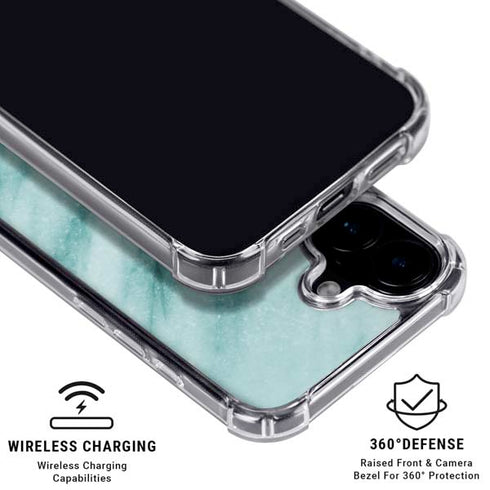 Turquoise Marble iPhone 16 Plus Clear Case