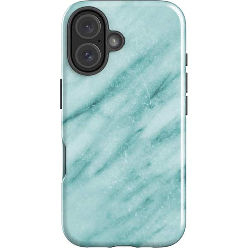 Turquoise Marble iPhone 16 Plus Impact Case