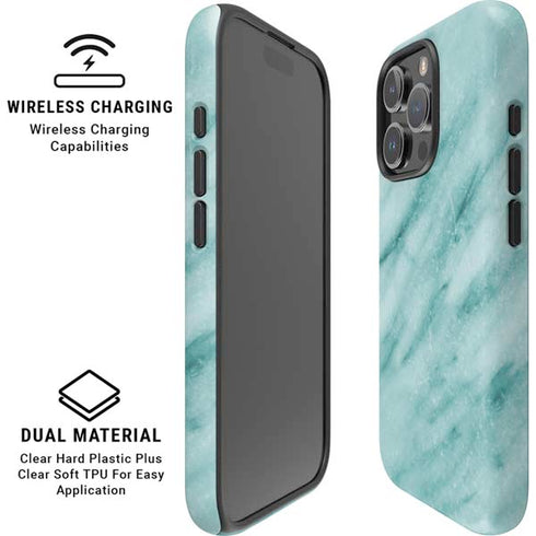 Turquoise Marble iPhone 16 Pro Max Magsafe Impact Case