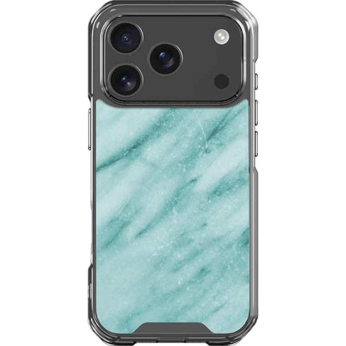 Turquoise Marble iPhone 17 Pro Clear Case