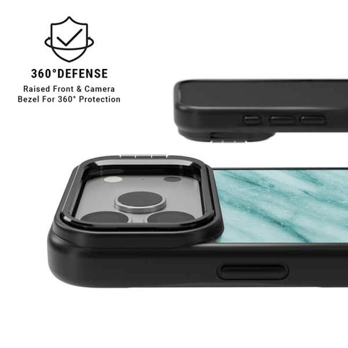 Turquoise Marble iPhone 17 Pro Kickstand Case
