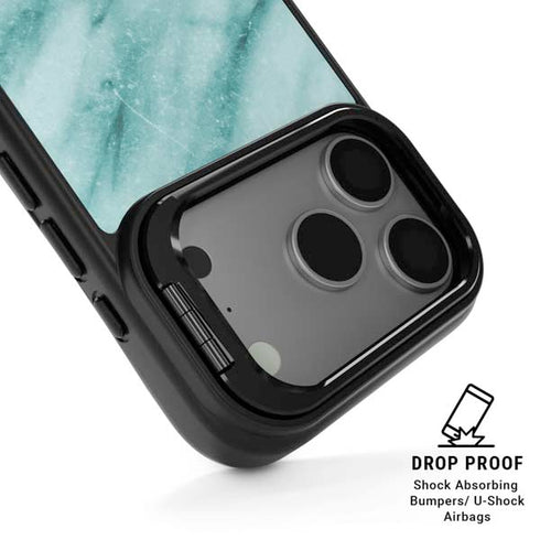 Turquoise Marble iPhone 17 Pro Kickstand Case