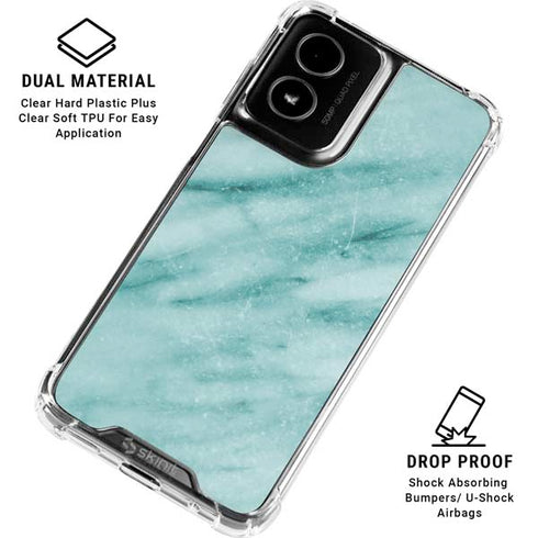 Turquoise Marble Moto G Power 5G (2024) Clear Case