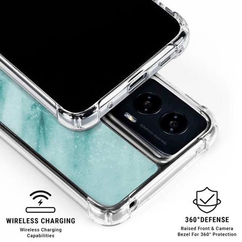 Turquoise Marble Moto G Power 5G (2024) Clear Case