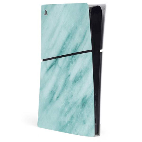 Turquoise Marble PS5 Slim Digital Edition Console Skin