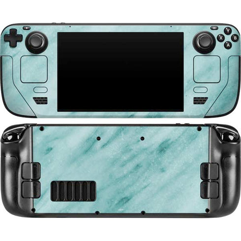 Turquoise Marble Steam Deck Handheld Gaming Computer OLED Skin