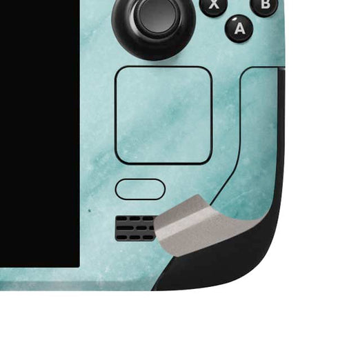 Turquoise Marble Steam Deck Handheld Gaming Computer OLED Skin