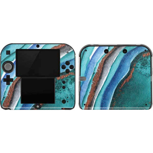 Turquoise Watercolor Geode Nintendo Skins