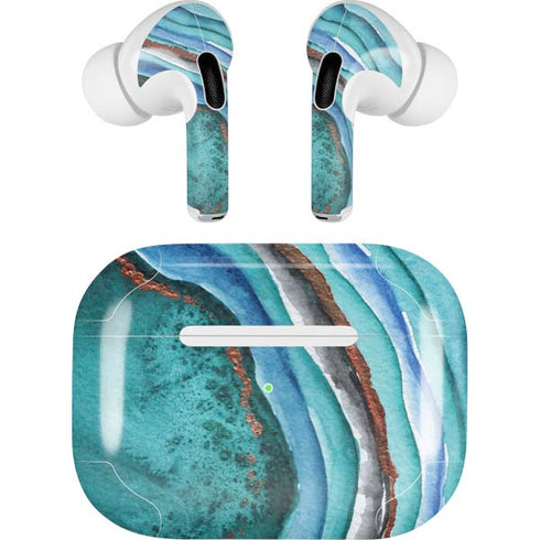 Turquoise Watercolor Geode AirPods Skins