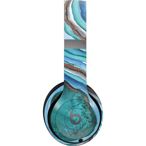 Turquoise Watercolor Geode Beats Solo 4 Wireless Headphones Skin