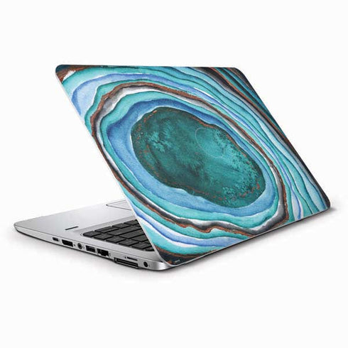 Turquoise Watercolor Geode HP Elitebook Skin
