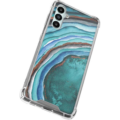 Turquoise Watercolor Geode Gabb Phone 4 Clear Case