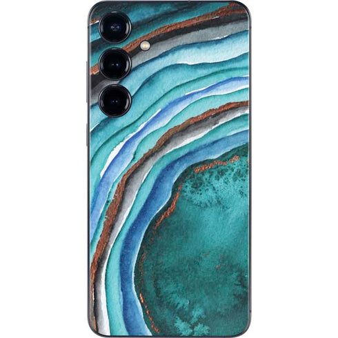 Turquoise Watercolor Geode Galaxy A16 5G Skin