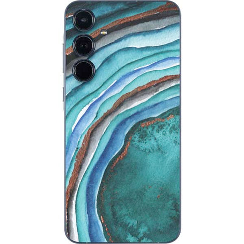 Turquoise Watercolor Geode Galaxy A35 5G Skin