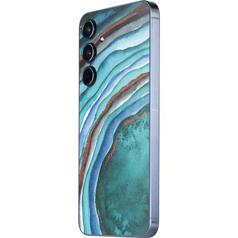 Turquoise Watercolor Geode Galaxy A35 5G Skin