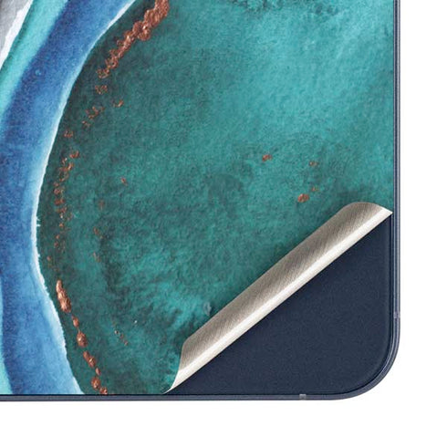 Turquoise Watercolor Geode Galaxy A35 5G Skin